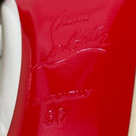 Christian Louboutin Pumps Metallic Glitter DEGRASPIKE 70 PATENT Ivory - Picture 10 of 15